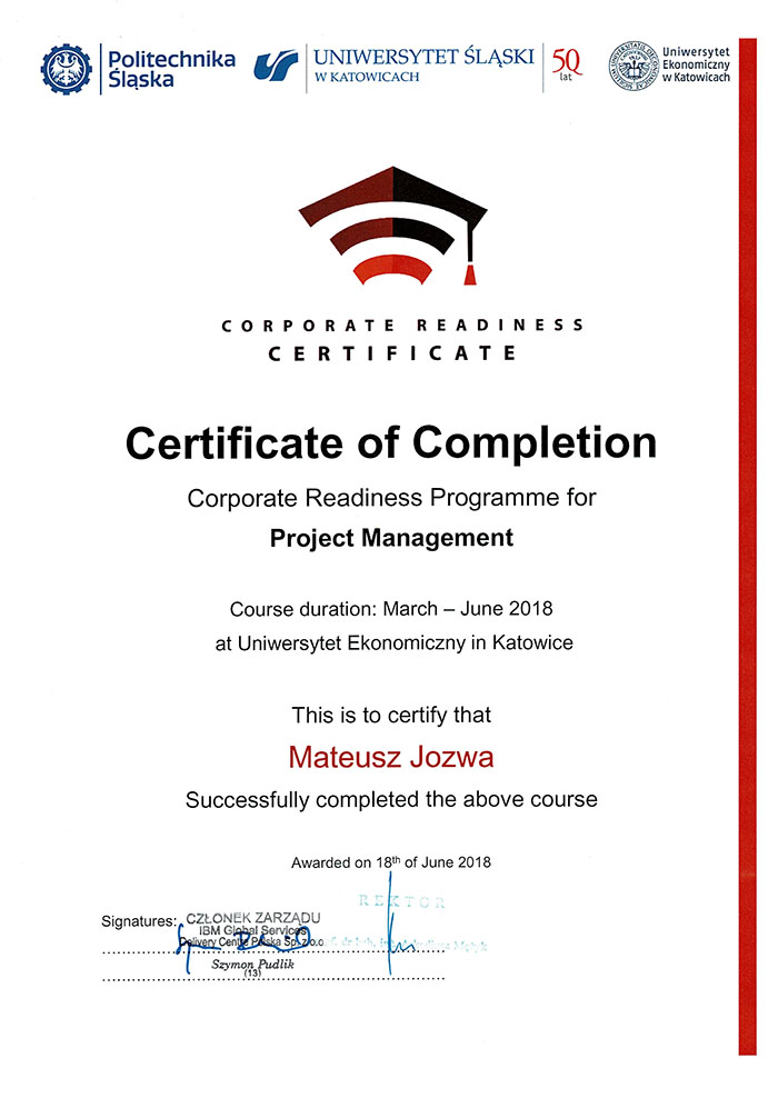 Corporate Readiness Certificate